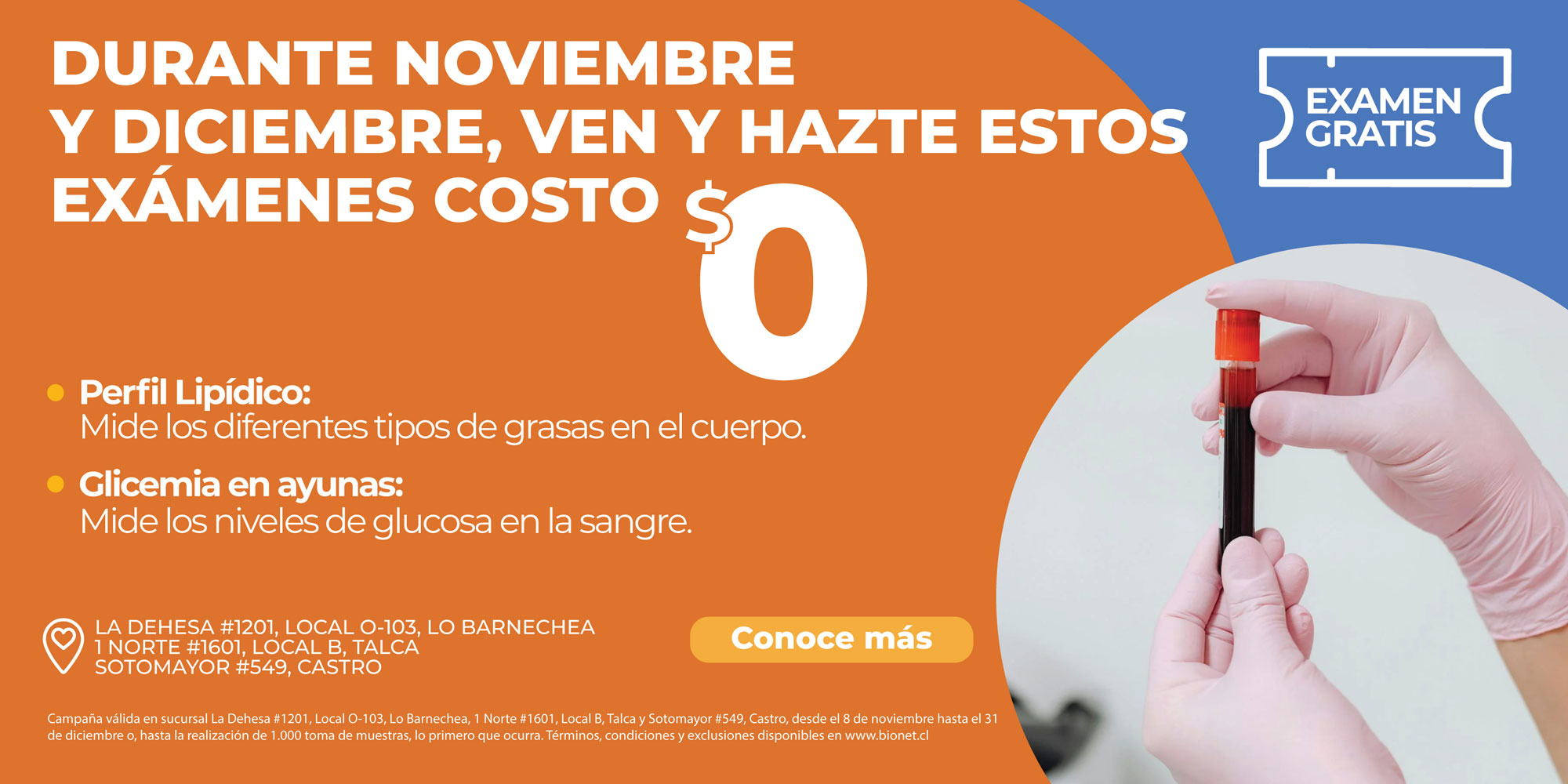 Banner exámenes gratis 3 sucursales